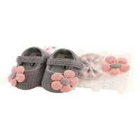 Dojenčad za bebe Krstimske cipele i trake za glavu, mekani jedini cvjetni komad marke Jane i trake za