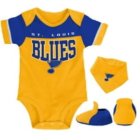 Novorođen i novorođenčad Gold Blue St. Louis Blues Puck Happy Bodysuit Set BIB & COATIMI
