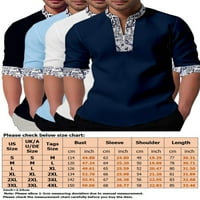 Abtel muške košulje dugih rukava TUNIC košulja Comfy vrhovi muškarci Redovna fit Holiday Bluza Pluse Blue XL