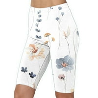Bikerske kratke hlače za žene - plus veličine cvjetni print High struk Tummy Control Stretch Spande