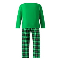 Hirigin Božićna porodica Usklađivanje pidžama set Funny Elk Print Top sa plaičnim hlačama Kuća za odmor