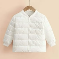 Scyooekwg Zimska odjeća Toddler Kids Boys Girls Fashion Slatko crtani kaput s dugim rukavima Topla jakna Dječja odjeća Bijela 5- godina