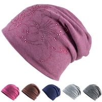 MayLink Solin Color Hat Modni Rhinestone Dvostruki sloj All-Match Soft Svakodnevna habanja Pamučna mješavina