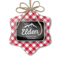Ornament tiskani jednostrane planine Chalkboard Elden Mountain - Arizona Christmas Neonblond