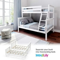 MA & LILY Full Bed Okvir za drvo sa uzglavljem za djecu u obliku bijele