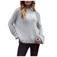 Buigttklop Nema granica džemperi za žene čišćenje plus veličine Ženska labava puna boja okrugli vrat