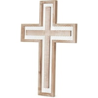 Vjera drveni zidni križ, slojevita žica