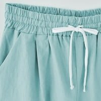 Ženske casual čiste kratke hlače od elastičnih struka kratkih struka s džepovima ljetni trendi