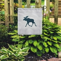 Silhouette Moose Flat Sign Siva kolekcija Moderni trend Simbol puta Road Garden Zastava Dekorativna