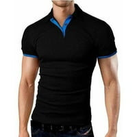 Polo majice za muškarce muške majice muške kratke ruhove casual slim fit košulje kontrastne boje patchwork
