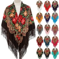 Ženska muslimanska ruska etnička cvjetna vintage rub dugi šal za šljij turban