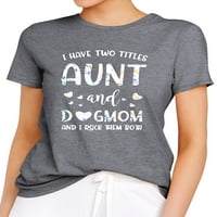 Žene Imam dva titula pisma tetke i psa Ispis majica Tee Mama Style