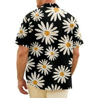 Muška majica dolje majice kratki rukav ležerne crtane cvijeće cvijeće tiskane majice na plaži
