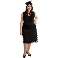 Dress Flapper Crna suknja Gatsby s trakom za glavu za žene Noć vještica, 20S haljina kostim Cosplay