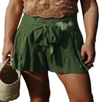Dame Mini pant čipke Ukupne kratke vruće hlače Nasleđene ljetne plažne kratke hlače Sportska dna lagana vojska zelena m