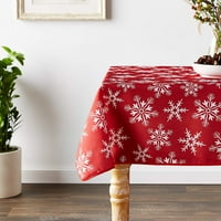 Dekorativni božićni snježni pahulji Dizajn crvenih stolnjaka - 60 84