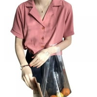 Ženska majica majica s kratkim rukavima dolje po bluzu labavih majica V-izrez