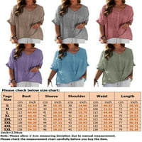 Ženske pamučne pamučne bluze za bluze za bluze Bohemain V izrez obični tee vrhovi boho plaže Tunička košulja