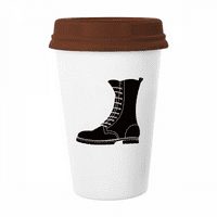 Muške crne visoke čizme Outline uzorak šalica kava pijenje za piće Pottery CEC CUP poklopac