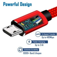 Micro USB kabl, urUS 10FT najlonska pletenica velike brzine mikro USB punjenja i sinkronizacije kablova