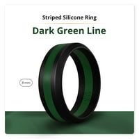 Tamno zeleni lik silikonski prsten za muškarce i ženske propusne širine