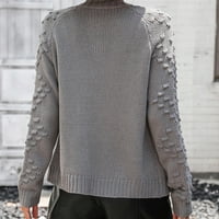 Cardigan džemperi za žene zimski pad okrugli vrat Čvrsti modni labavi najviši ležerni vrhovi pleteni