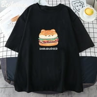 Jhpkjshiba Burger Classic Majica Crtani Muškarci Žene Manga Pamučne majice Muška ljetna majica Male Streetwear Odjeća Vintage