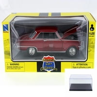 Diecast Case & Ekran Case Paket - Chevy Nova, Crvena - New Ray 71823A - Skala Diecast Model Model Toy W Car WAL