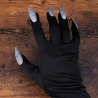Par rukavica za kostimu za Noć vještica priključene su dugim noktima