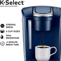 Keurig K-Select aparat za kavu, jednokrevetna K-CUP POD kafa pivara, sa upravljanjem čvrstoćom i vrućom