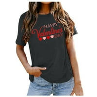 Umitay bluze za žene Ženski dan zaljubljenih tiskanje okruglih vrata majica kratki rukav