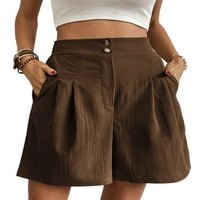 Žene HIGH-SHAIX Skraćene kratke hlače široke noge Bermuda kratke vruće hlače Lounge Mini pant sa džepovima