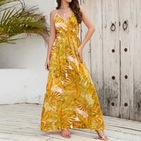Ženske haljine Ljeto bez rukava V izrez cvjetni plus veličina elegantna duga ležerna haljina
