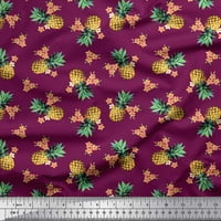 Soimoi narančasto pamuk poplin tkanina breskva cvjetna i ananas plodove ispis tkanine sa dvorištem širom