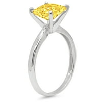 CT sjajna princeza Clear Simulirani dijamant 14k bijeli zlatni pasijans prsten sz 10.75