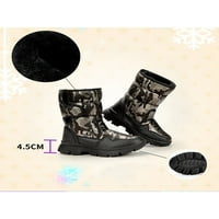 WAZSHOP Unise tople cipele MID CALF zimske čizme plišane ploče za snijeg Neklizajuće Fau Fur Girls Boys