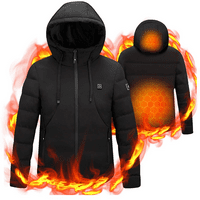 Muška jakna za grijanje s kapuljačom grijanim kaputom Električna termalna odjeća na otvorenom dolje