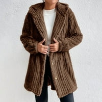 Fitoron Fleece jakna za žene Ležerne prilike za toplu flanel meke jesene zimske dukseve plišane gumb
