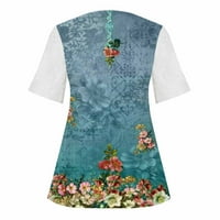Amousa Ljetni vrhovi Ljeto Žene LACE ruffle majica kratkih rukava Top Ležerne prilike Floral Print Tunic