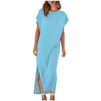 Ženska maxi haljina Cape rukava ravna linija T majice Ljetne haljine za ženske ležerne labave opremljene