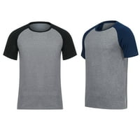 Muška posada izrez rela košulje suho fit vlage kratke rukave mrežice za atletičke majice za trening