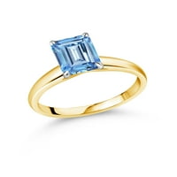 Gem Stone King 10k žuti i bijeli zlatni prsten za prsten za prsten sa maštovitim plavim cirkonijom