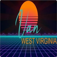 Van West Virginia Vinyl Decal Stiker Retro Neon Dizajn