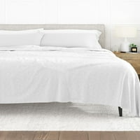 Udobna nadstrešnica - ultra mekani bijeli chambray print posteljina za posteljinu dvostruke veličine
