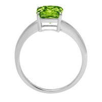 2.0ct Asscher Cut zeleni prirodni peridot 14k bijeli zlatni godišnjički zaručnički prsten veličine 5