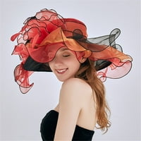 Miyuaadkai Sun Hats Ženska fascinator Cap Cap Party Vjenčani šešir Red