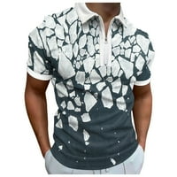 Muške polo majice 3D digitalni ispis Individualnost Holiday Beach Revel patentni zatvarač kratkih rukava