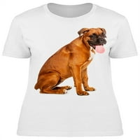 Njemački bokser štene na bočnoj majici žene -image by shutterstock, ženska velika