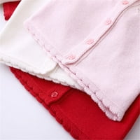 Baby Girls 'Mala čvrsta boja Kuble Knit Klintni džemper Duks duks djevojka Odjeća za jesen proljeće, bijele, 3 godine