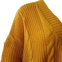 Yuemengxuan ženski modni čvrsti boja pleteni kardigan, džemper s dugim rukavima s džepovima